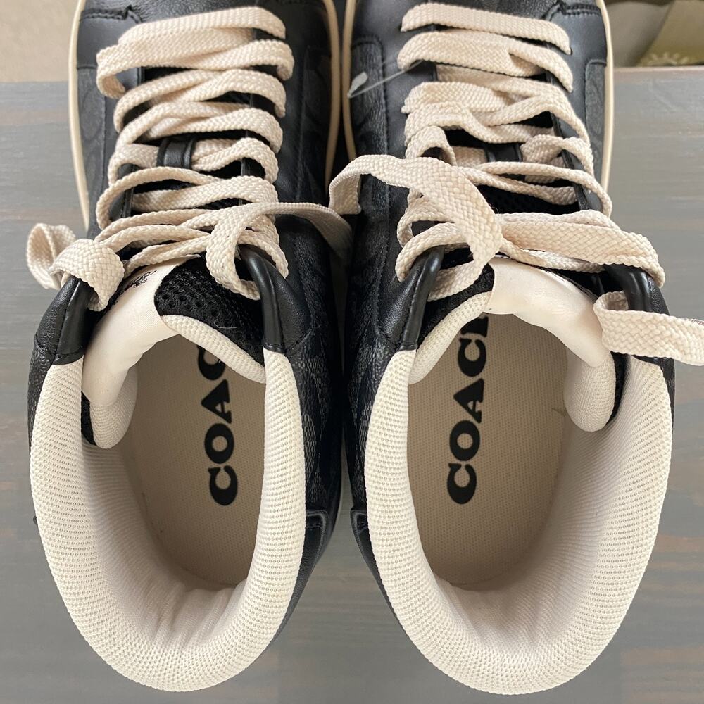 Coach Clip High Top Men’s Sneaker Charcoal Black G5385 Size 10D NWOB - Picture 8 of 11